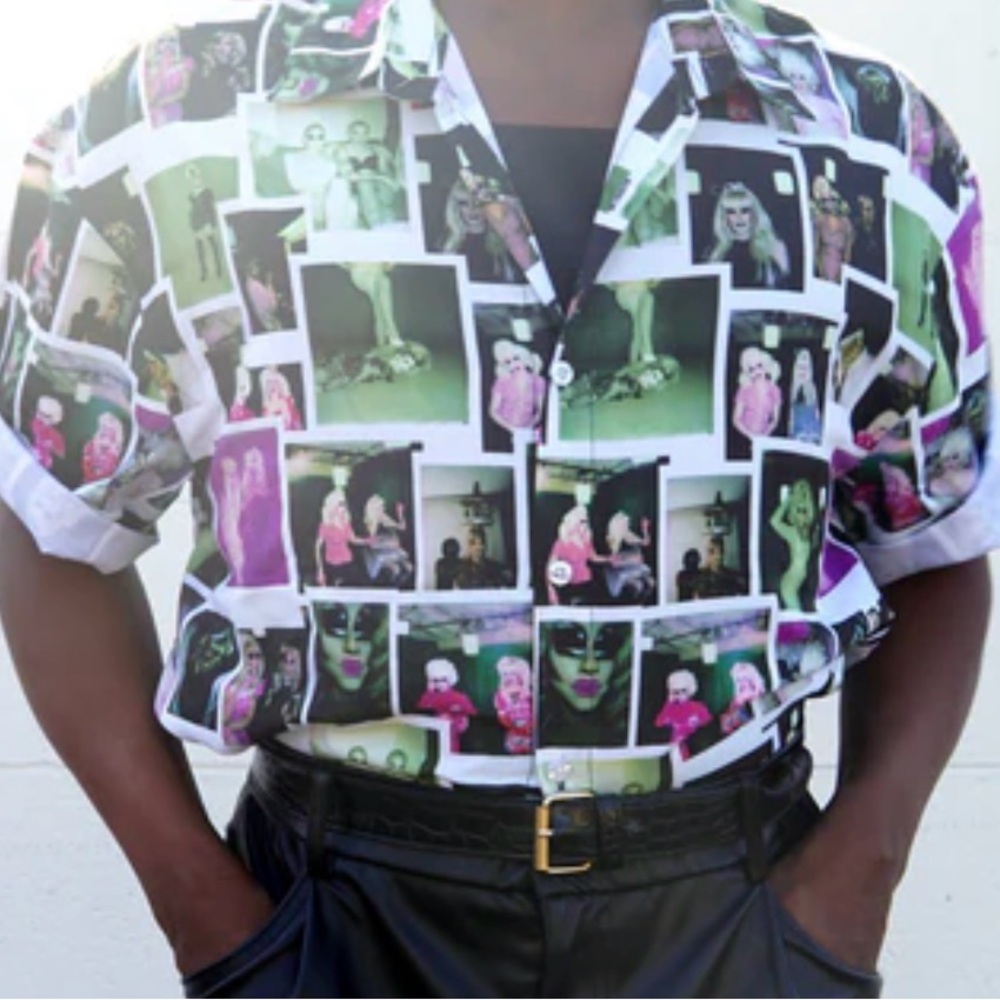 Graphic Print Button Up Shirt